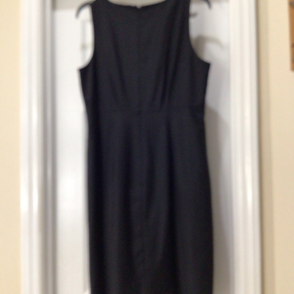 J. Crew Black Sleeveless Sheath Dress with Classic Cut wool